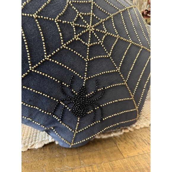 Shaped Beaded Web Pillow - Black/Gold - Threshold NEW - Picture 2 of 8